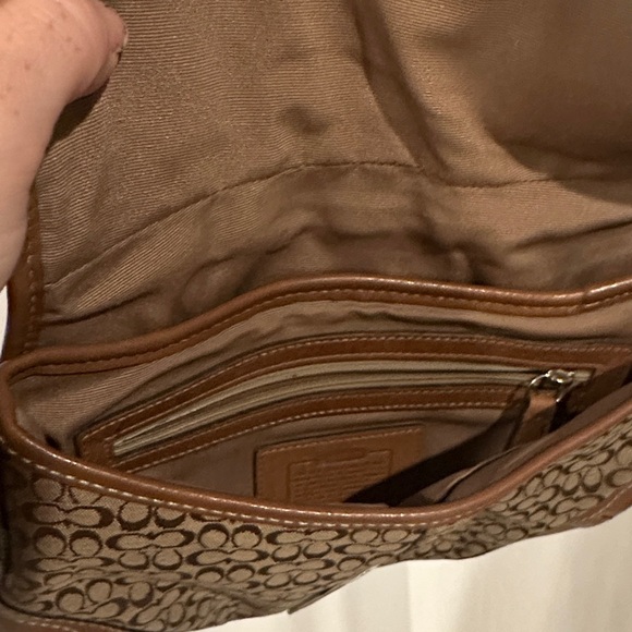 Coach 6818 Vintage Soho British Tan Leather & Signature C Canvas Bag RARE - Picture 8 of 10